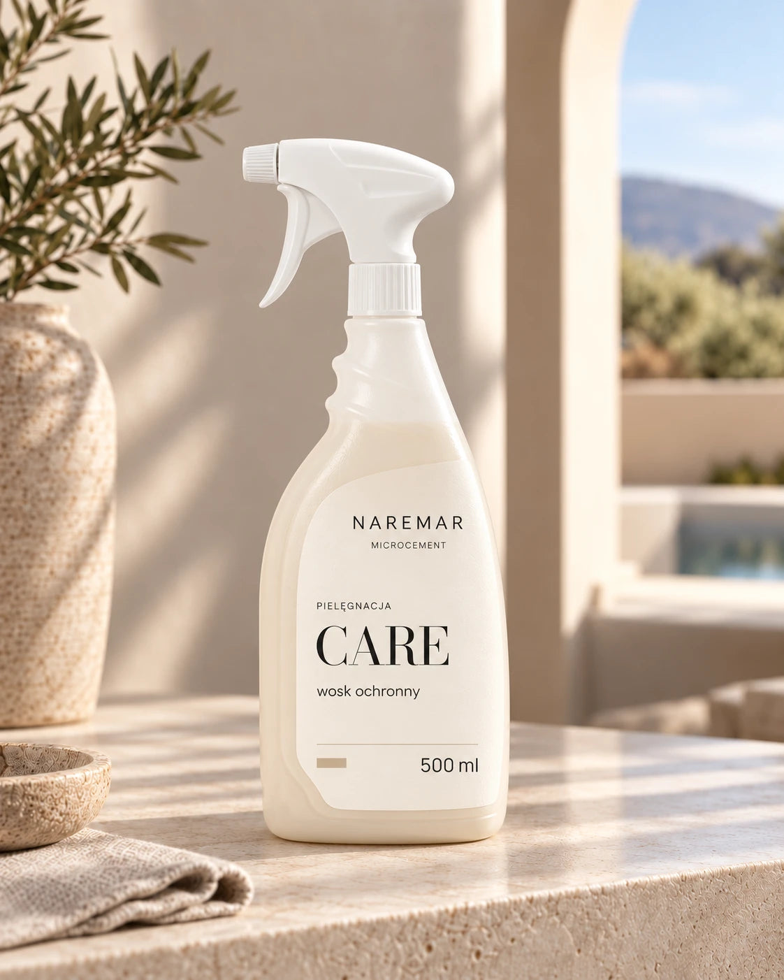 NAREMAR CARE 500 ml na jasnym kamiennym blacie