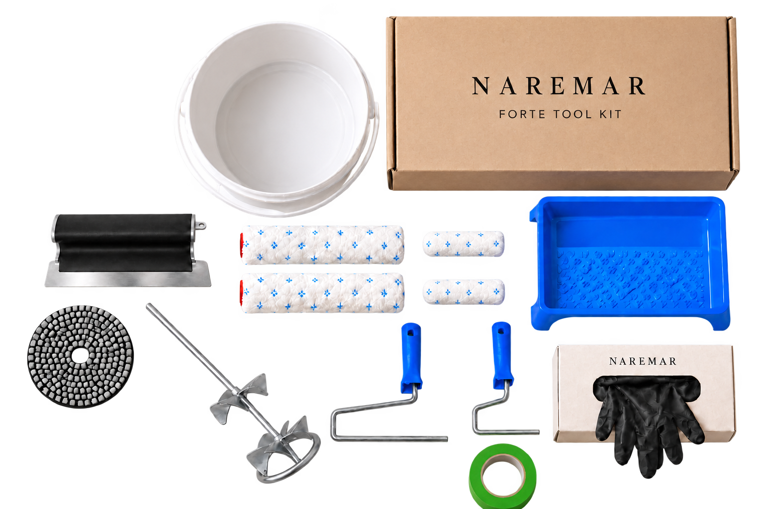 FORTE Tool Kit z raklą i czterema wałkami