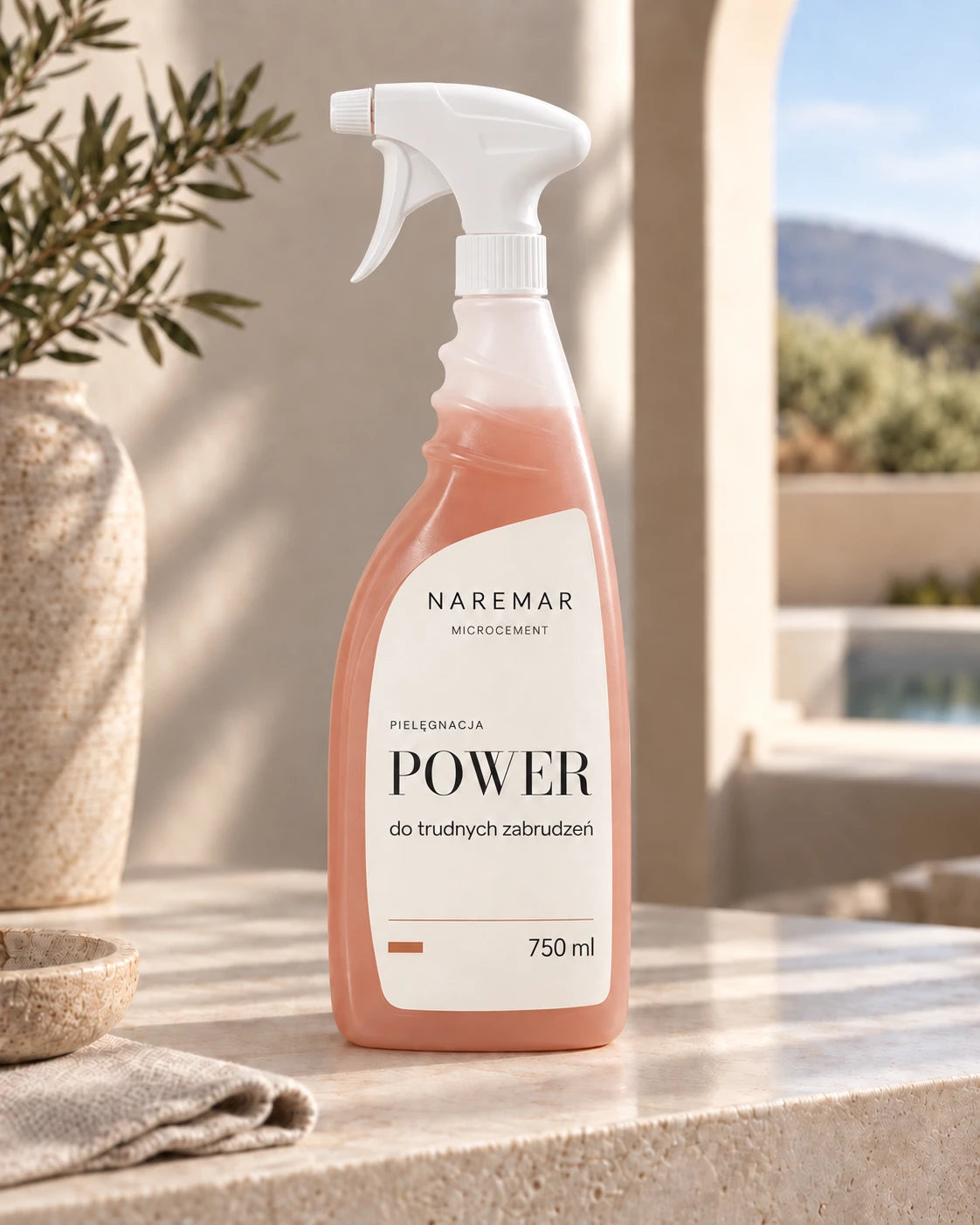 NAREMAR POWER 750 ml na jasnym kamiennym blacie